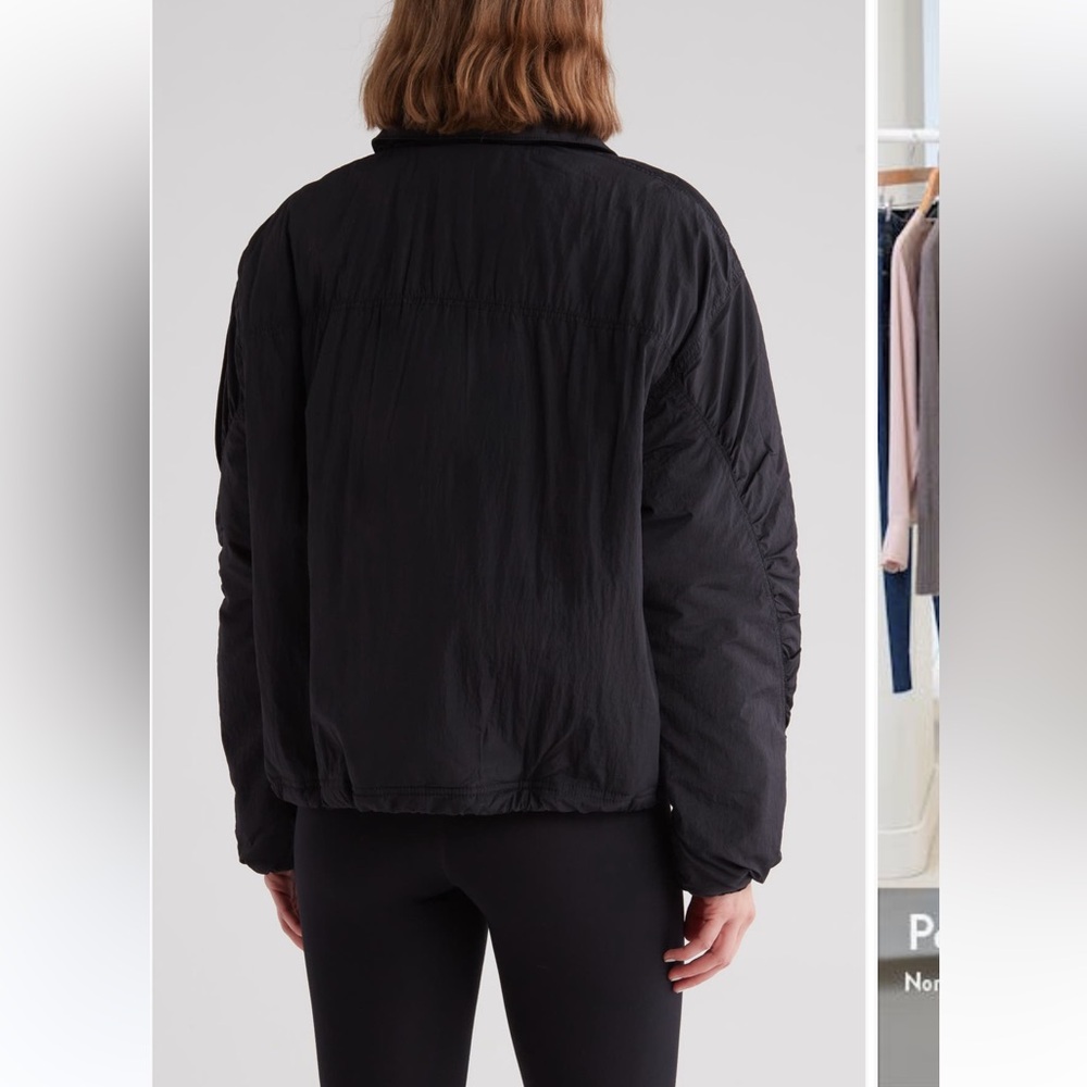 Free People: Off The Bleachers Coaches Jacket - Black NWOT Large - Picture 7 of 13